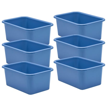 Teacher Created Resources Storage Bin, Plastic, Slate Blue, 6 PK 20397